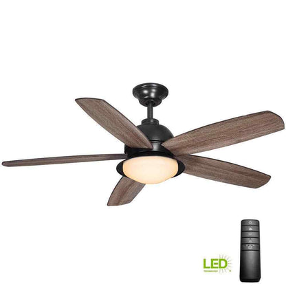Home Decorators Ackerly 52" LED Iron Ceiling Fan w/ Light Kit and Remote Control