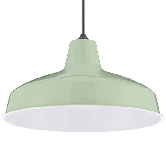 Hampton Bay 1-Light Light Green Warehouse Pendant with Metal Shade AF-1032R/LG