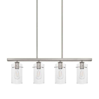 Hampton Bay Regan 4-Light Brushed Nickle w/ Clear Glass Shades Pendant Light