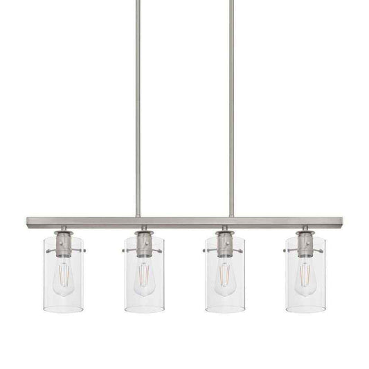 Hampton Bay Regan 4-Light Brushed Nickle w/ Clear Glass Shades Pendant Light