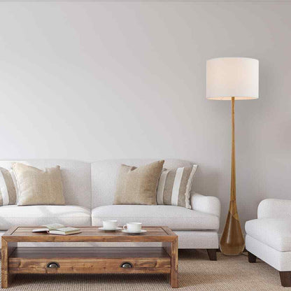 Novogratz x Globe Electric Harrington 65 in. Faux Wood Floor Lamp
