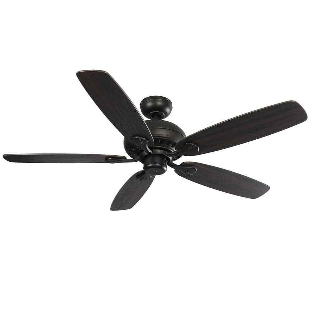 Hampton Bay Southwind II 52 in. Indoor LED Matte Black Ceiling Fan w/ Light Kit