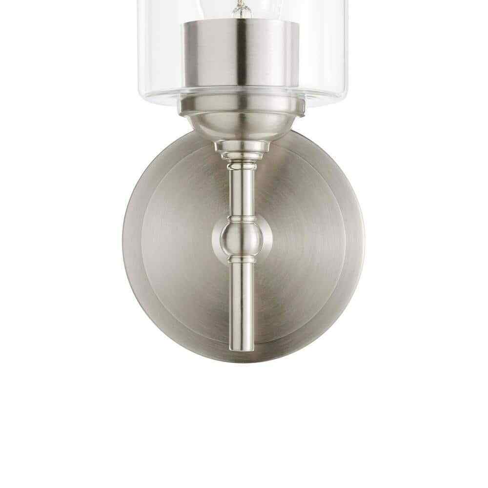 Home Decorators Ayelen 1-Light Brushed Nickel Indoor Wall Sconce