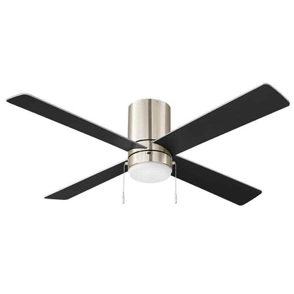 Hampton Bay Scenic 52 in. LED Indoor Brushed Nickel Hugger Ceiling Fan