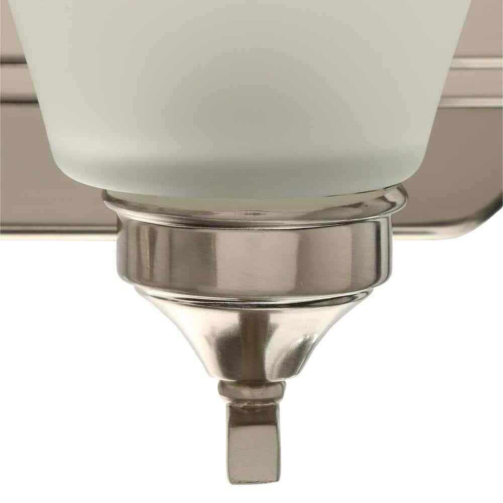 Hampton Bay Tavish 30 in. Brushed Bathroom Vanity Light w/ Frosted Glass Shade