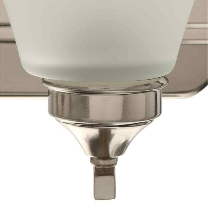 Hampton Bay Tavish 30 in. Brushed Bathroom Vanity Light w/ Frosted Glass Shade