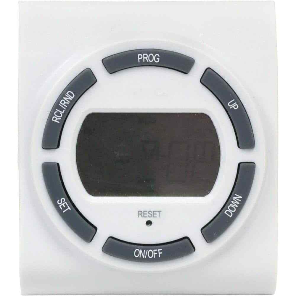 Defiant 15 Amp 7-Day Indoor Plug-In Digital Timer with 2-Grounded Outlets White