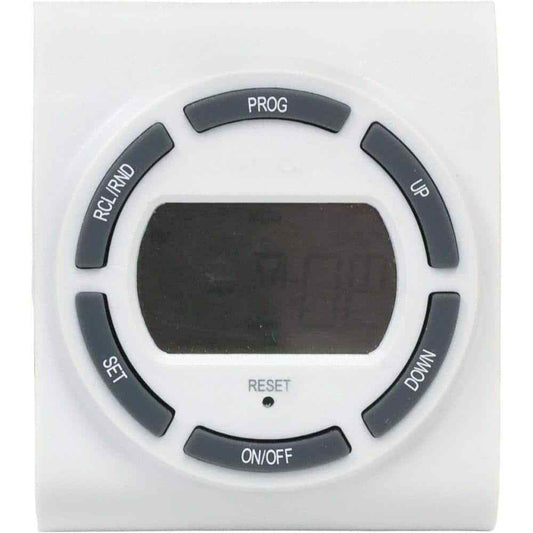 Defiant 15 Amp 7-Day Indoor Plug-In Digital Timer with 2-Grounded Outlets White