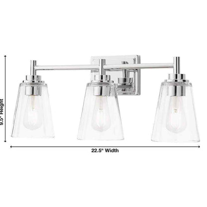 Hampton Bay Wakefield 22.5 in. 3-Light Chrome Vanity Light