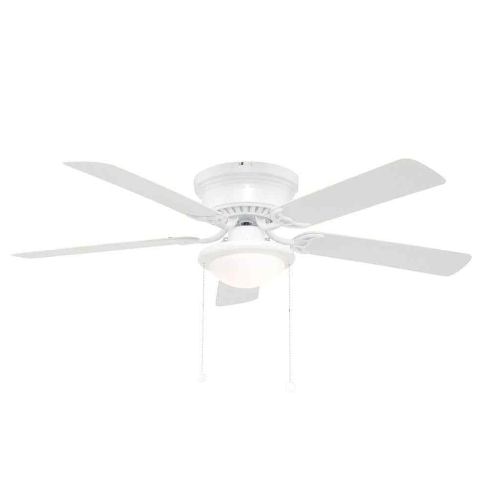 Hugger 52 in. LED Indoor White Ceiling Fan with Light Kit AL383LED-WH