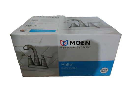 MOEN Halle 4" Centerset 2-Handle Bathroom Faucet in Spot Resist Brushed Nickel