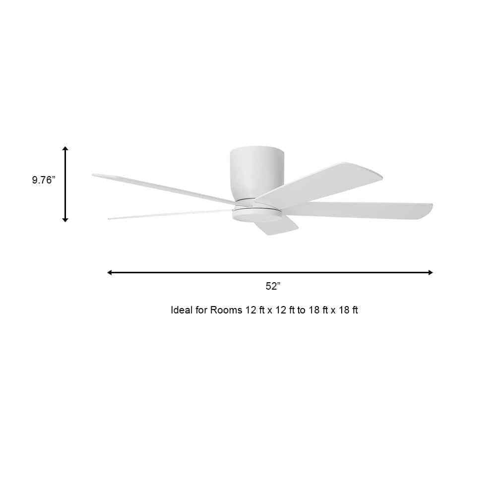 Home Decorators Britton 52 in. LED Indoor Matte White Ceiling Fan w/ Remote