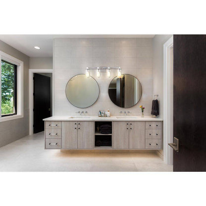 Eglo Westbury 30.8 in. 4-Light Vanity Light Nickel w/ Painted Grey Driftwood