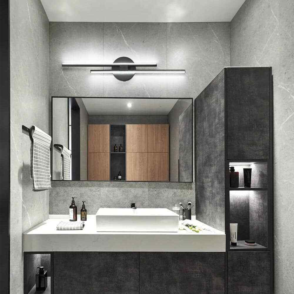 EDISLIVE Bourget Black Modern LED Bath Vanity Light Bar Wall Sconce