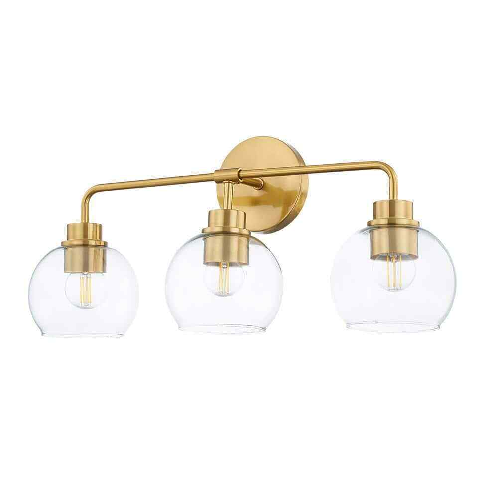Hampton Bay Vista Heights 3-Light Gold Aged Brass Bathroom Vanity Light