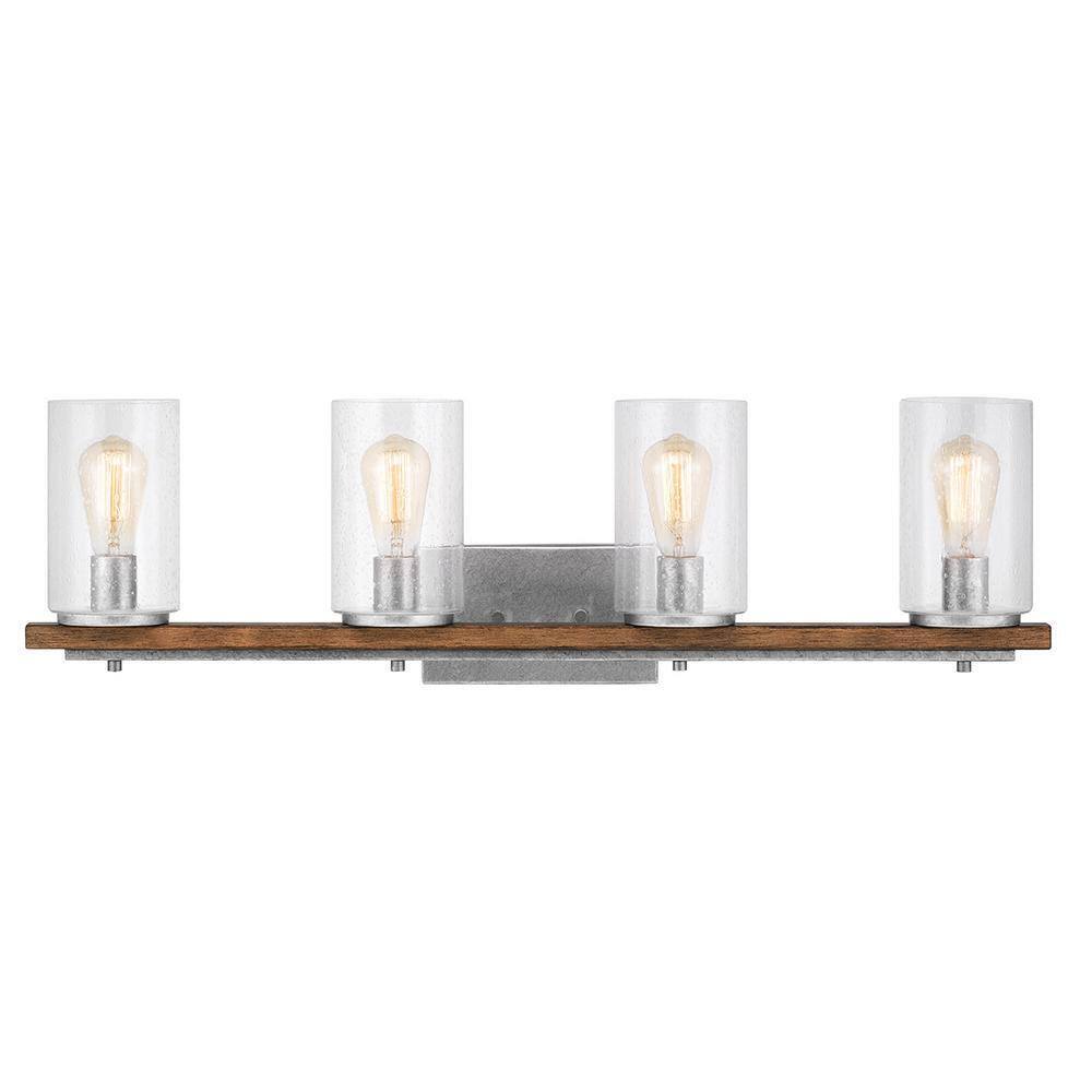 Hampton Bay Boswell Quarter 33 in. 4-Light Vanity Chestnut Painted Wood Accents