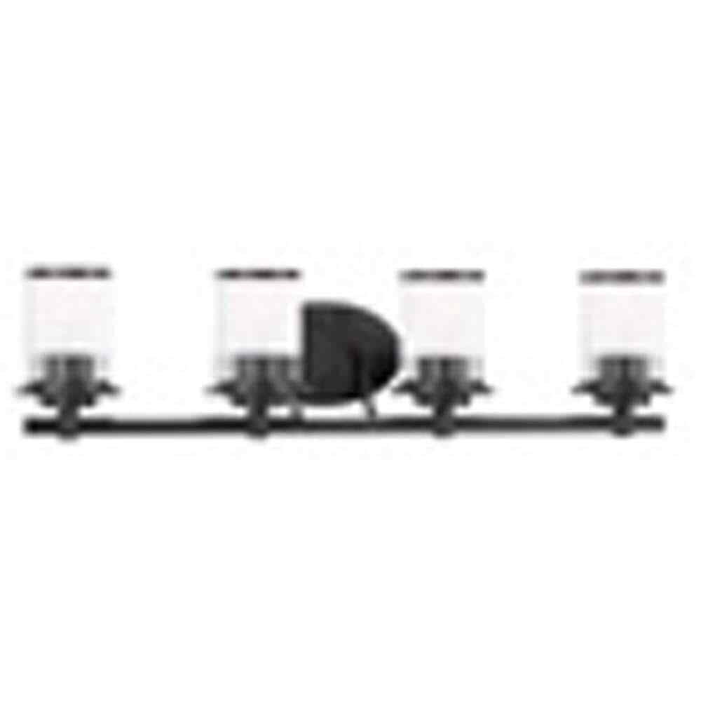 Hampton Bay Truitt 32.1 in. 4-Light Matte Black Modern Transitional Vanity