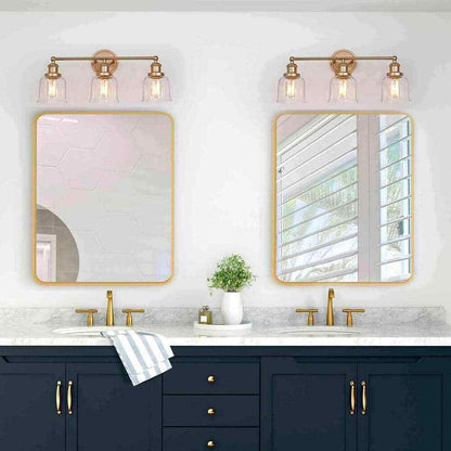 Uolfin Modern Bell Bathroom Vanity Light Mila 3-Light, Brass Gold