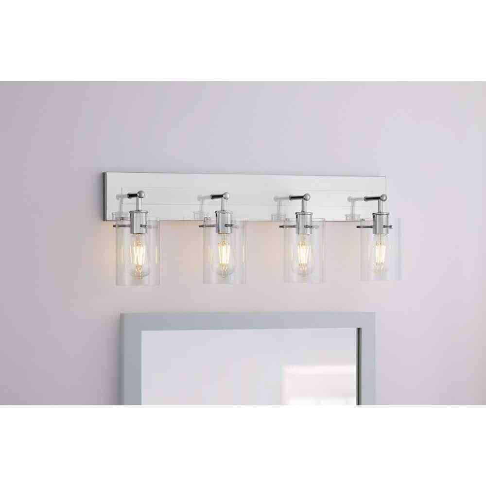 Hampton Bay Regan 29.25 in. 4-Light Chrome Bathroom Vanity Light