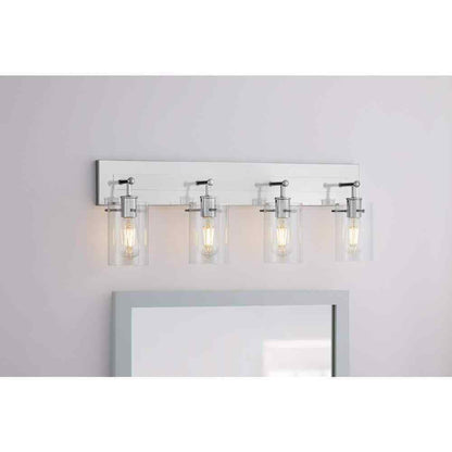 Hampton Bay Regan 29.25 in. 4-Light Chrome Bathroom Vanity Light