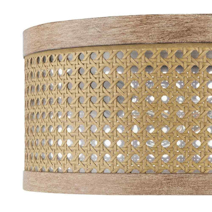 Home Decorators Collection Beau 11.88 in. 2-Light Natural Wood Flush Mount