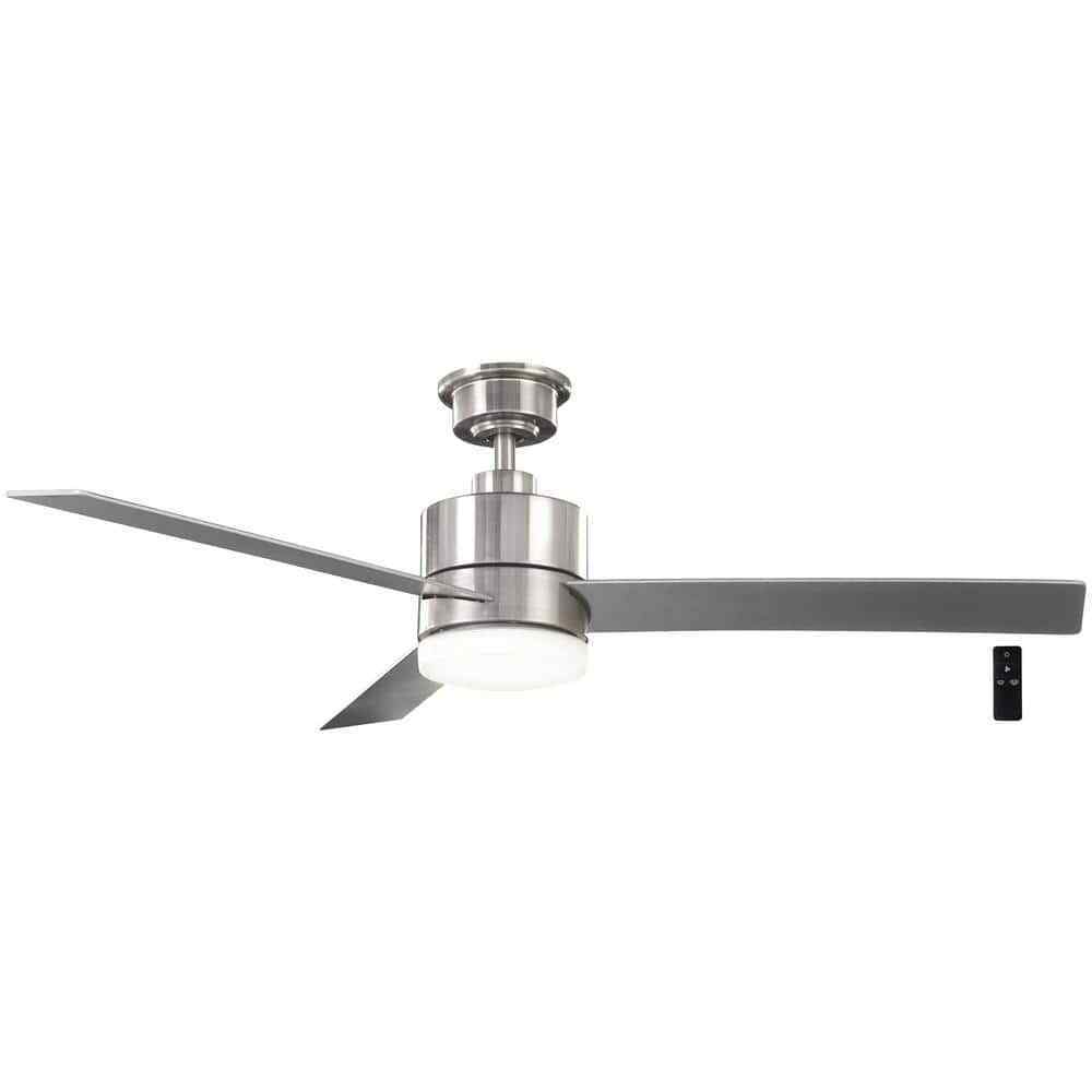 Hampton Bay Madison 52 in. Indoor Brushed Nickel Ceiling Fan w/ Light and Remote