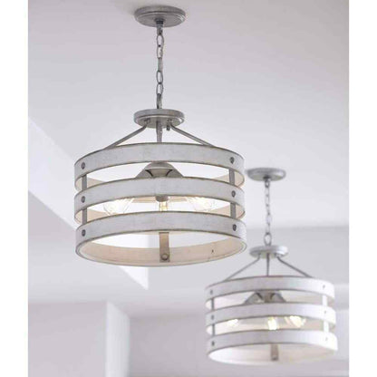 Progress Lighting Gulliver 17 in. 3-Light Galvanized Coastal Semi-Flush Light