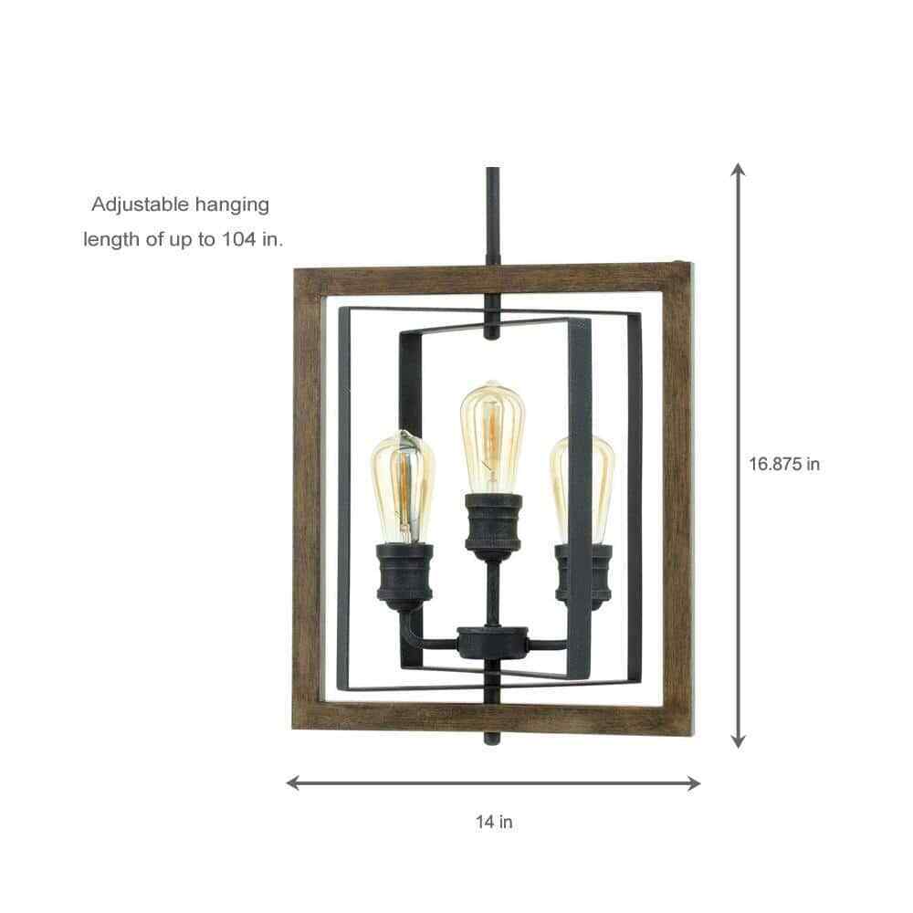 Home Decorators Palermo Grove 3-Light Gilded Iron Farmhouse Kitchen Pendant