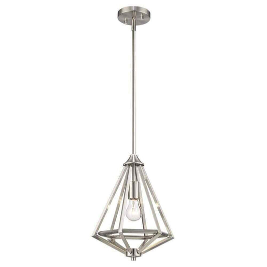Home Decorators Hubley 1-Light Triangular Brushed Nickel Mini Pendant Light