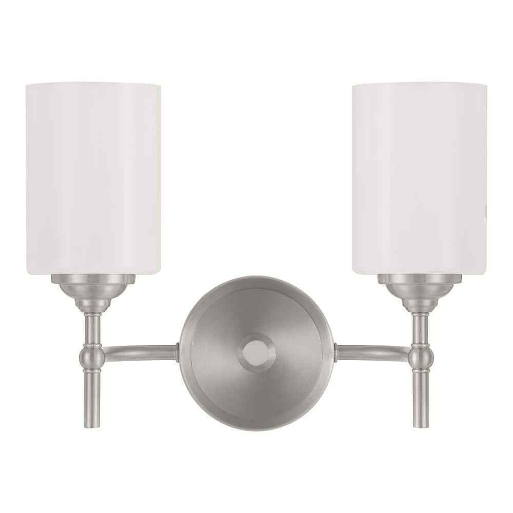 Home Decorators Ayelen 13.5 in. 2-Light Brushed Nickel Bathroom Vanity Light