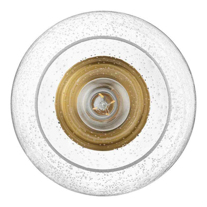 Home Decorators Jill 9.5 in. Gold Flush Mount with Clear Seeded Glass Shade