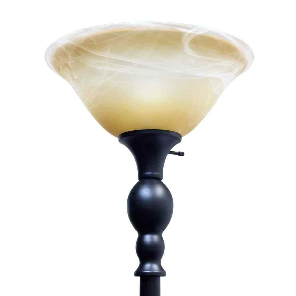 Elegant Designs 1-Light 71 in. Restoration Bronze Torchiere Floor Lamp