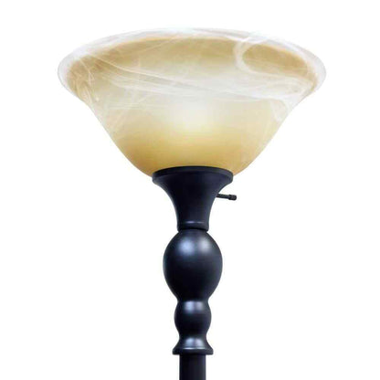 Elegant Designs 1-Light 71 in. Restoration Bronze Torchiere Floor Lamp