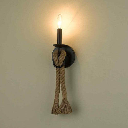 Golden Lighting Marissa 1 Light Wall Sconce with decorative nautical rope.