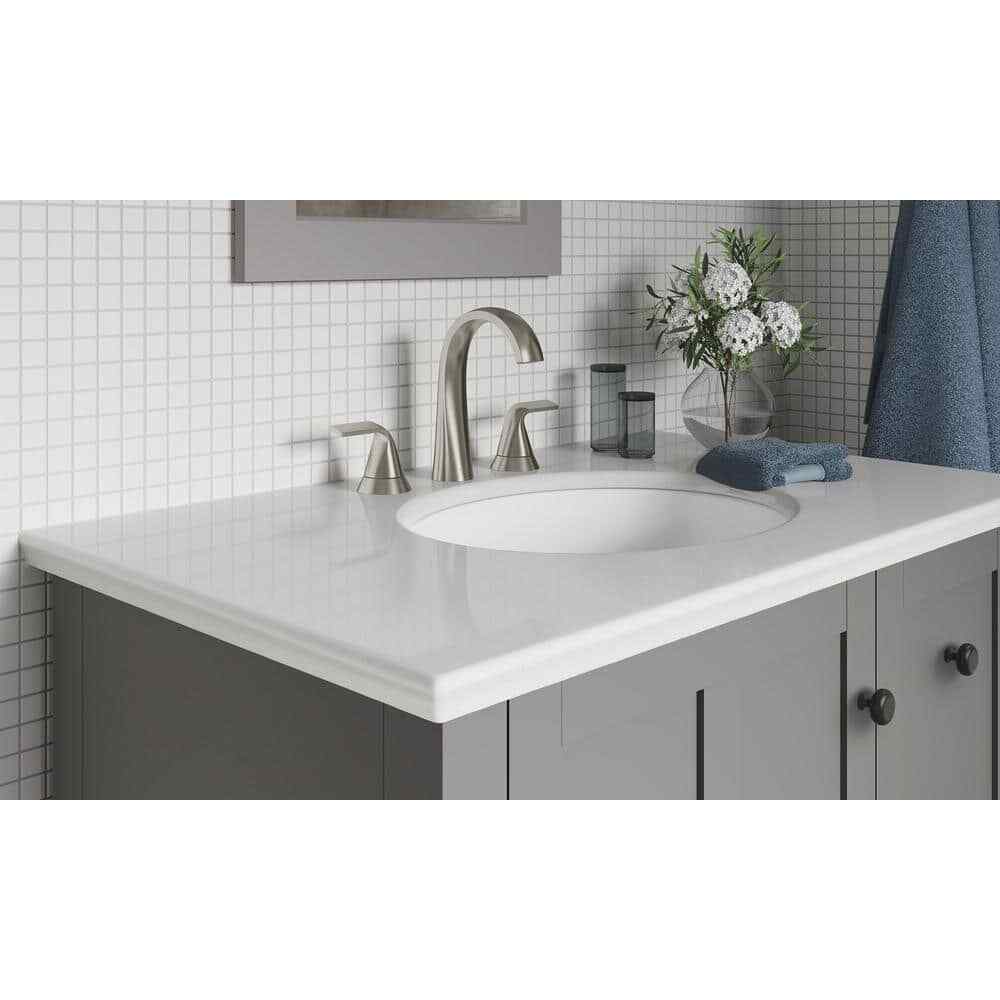 KOHLER Cursiva 8 in. Widespread Bathroom Faucet in Vibrant Brushed Nickel