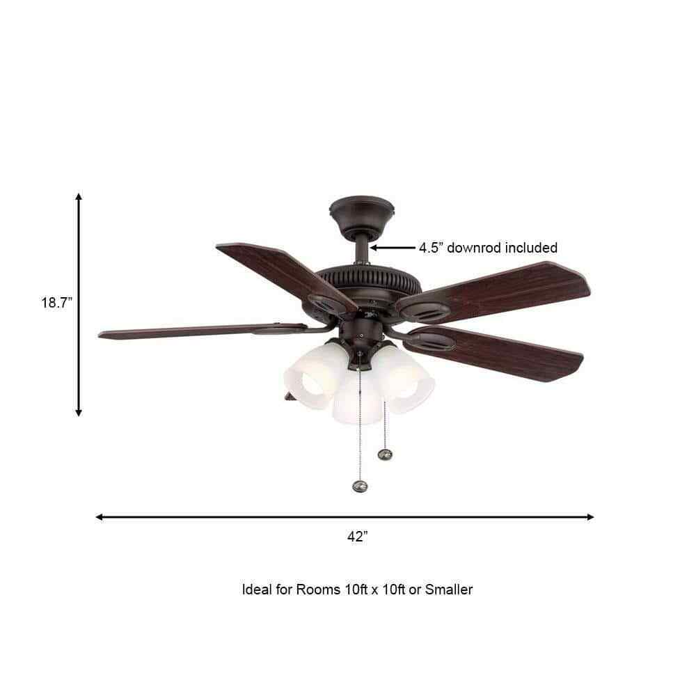 Hampton Bay Glendale 42 in. LED Indoor Oil-Rubbed Bronze Ceiling Fant