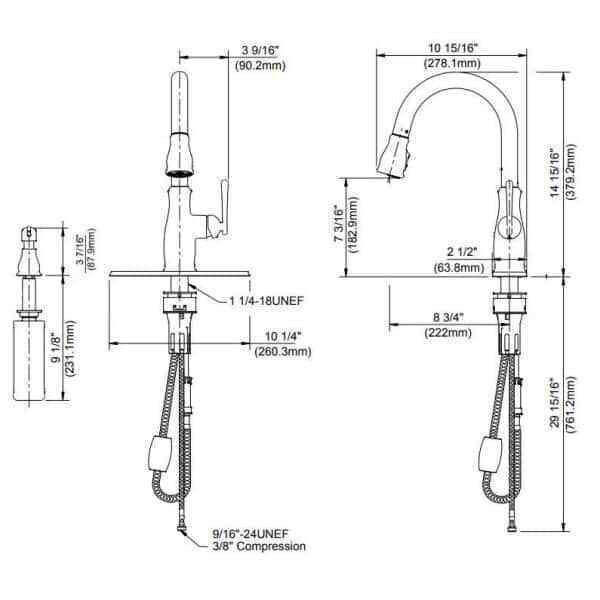 Glacier Bay Kagan Single-Handle Pull-Down Kitchen Faucet w/ Soap Dispenser