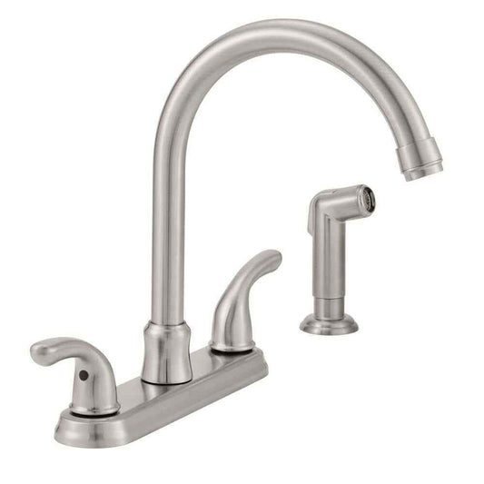 Glacier Bay Builders Double Handle Standard Kitchen Faucet Stainless Steel