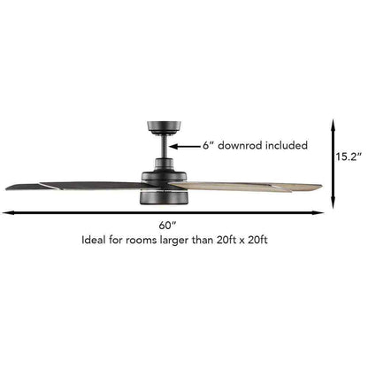 Home Decorators Driskol 60 in. LED Matte Black Smart Ceiling Fan w/ Remote