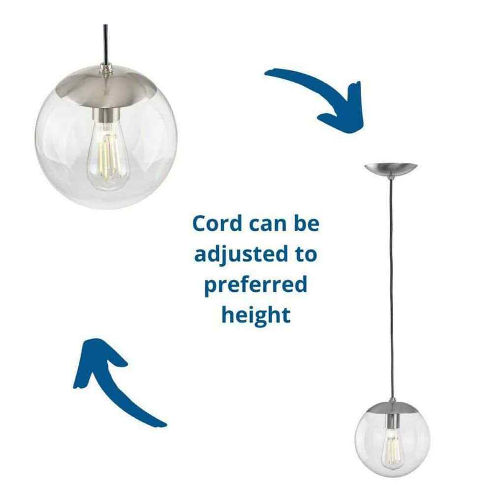 Progress Lighting Atwell 1-Light Brushed Nickel Small Pendant Hanging Light