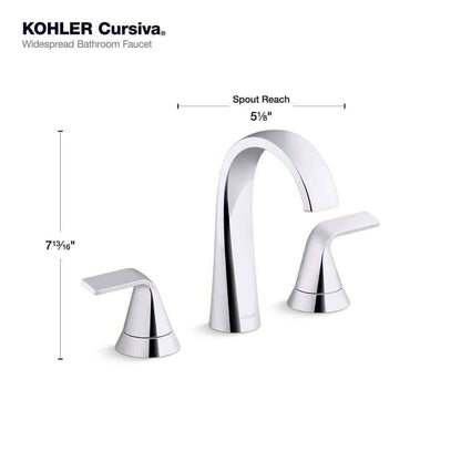 KOHLER Cursiva 8 in. Widespread 2-Handle Bathroom Faucet in Polished Chrome