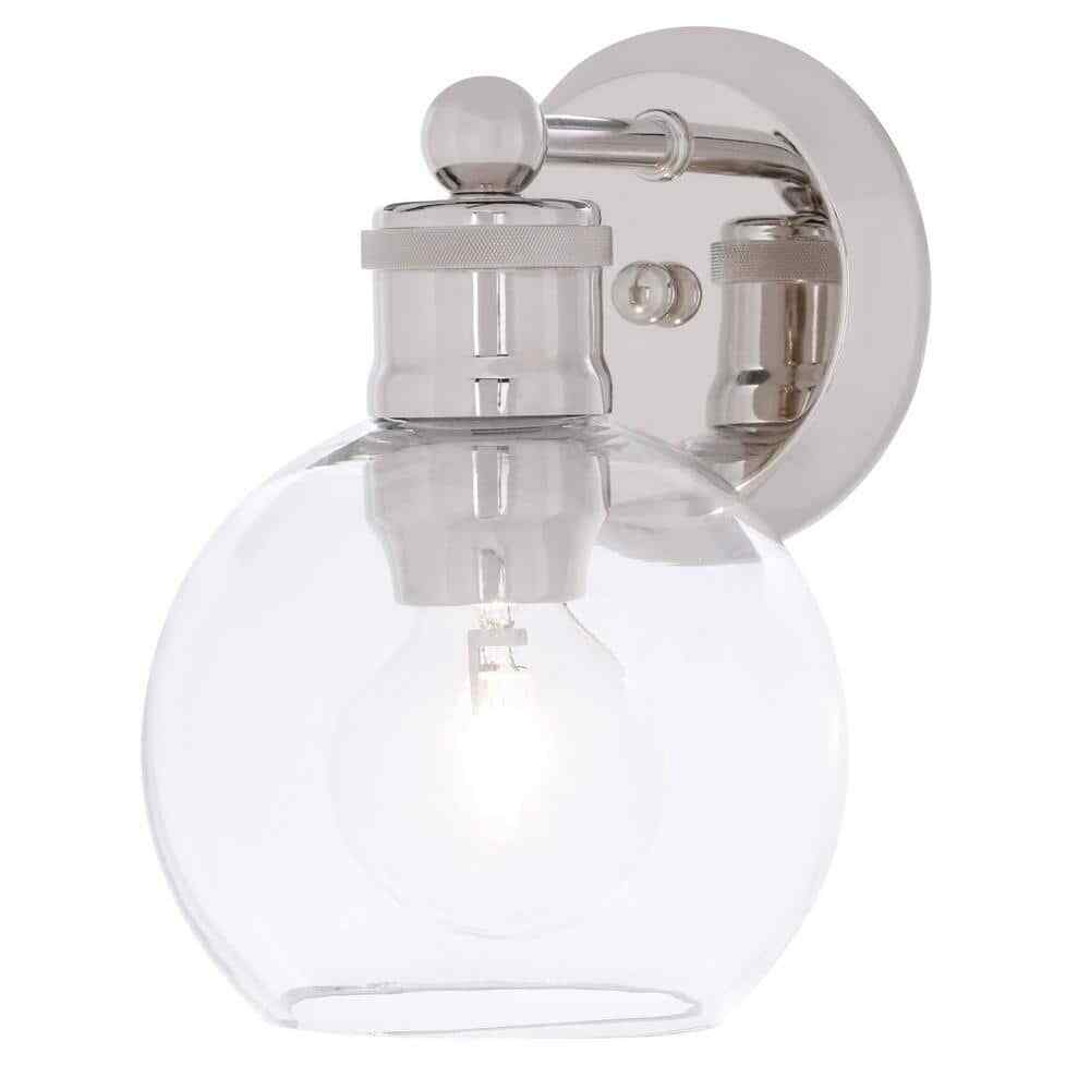 Progress Lighting Hansford 1-Light Polished Nickel Bathroom Vanity Wall Light