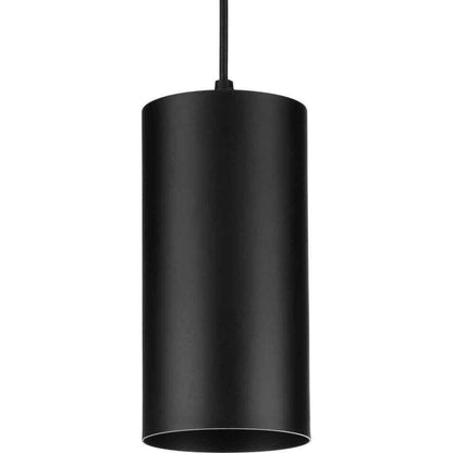 Progress Lighting Cylinder 1-Light Black Modern Outdoor Pendant Hanging Light