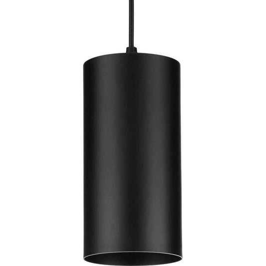 Progress Lighting Cylinder 1-Light Black Modern Outdoor Pendant Hanging Light