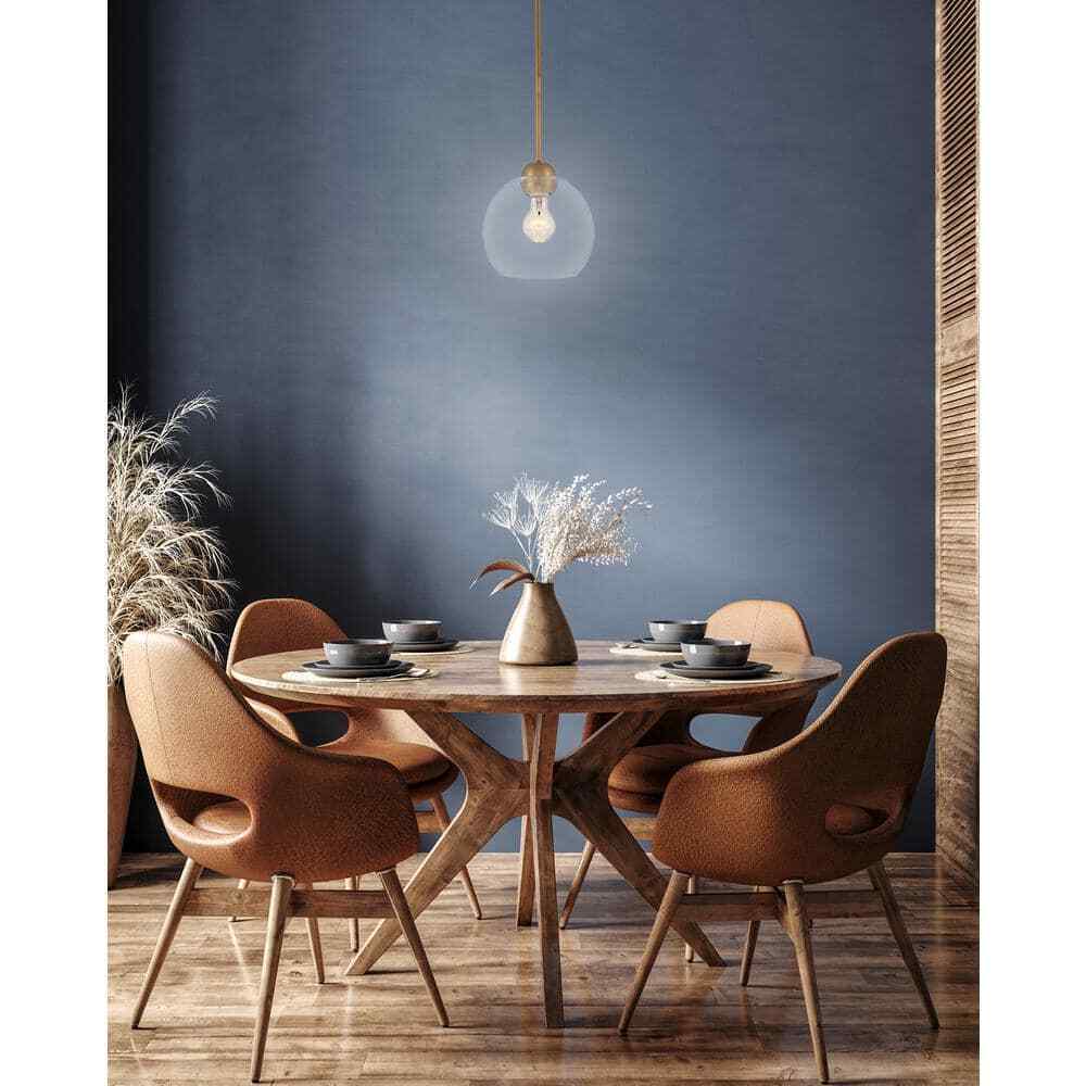 Home Decorators Collection Jill 1-Light Gold Pendant Seeded Glass Shade