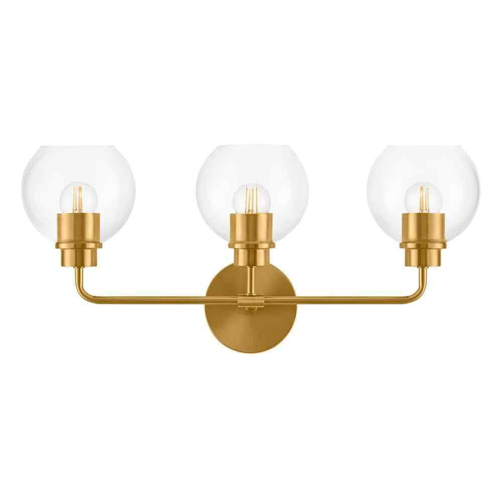 Hampton Bay Vista Heights 3-Light Gold Aged Brass Bathroom Vanity Light