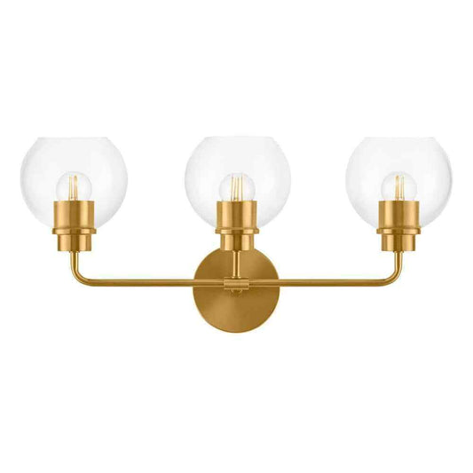 Hampton Bay Vista Heights 3-Light Gold Aged Brass Bathroom Vanity Light
