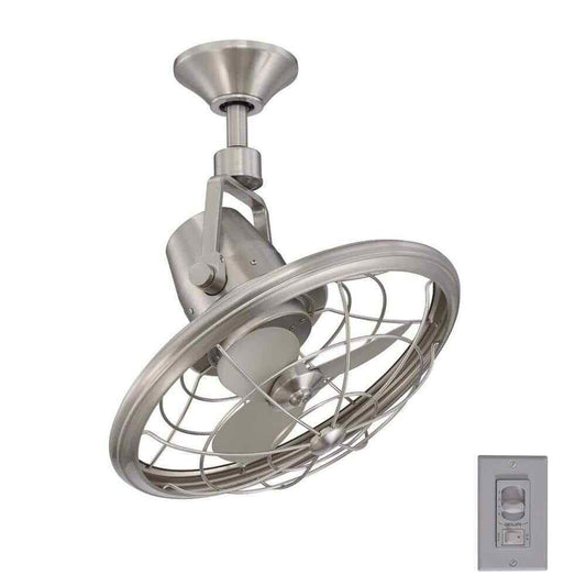 Bentley II 18 in. Indoor/Outdoor Brushed Nickel Oscillating Ceiling Fan