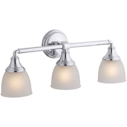 KOHLER Devonshire 3 Light Polished Chrome Indoor Bathroom Vanity Light Fixture