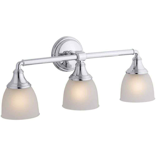 KOHLER Devonshire 3 Light Polished Chrome Indoor Bathroom Vanity Light Fixture